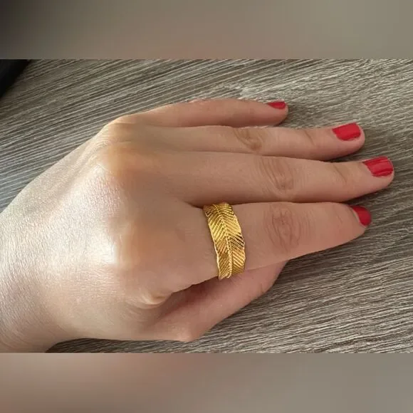 Bohemian leaf ring N179 - Picture 3 of 3